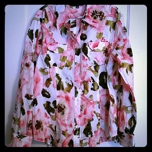 Jones New York Signature Pink Floral sz XL